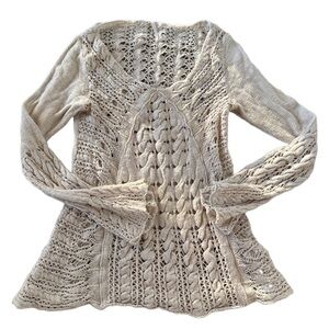 Free People Cream Lace Tunic